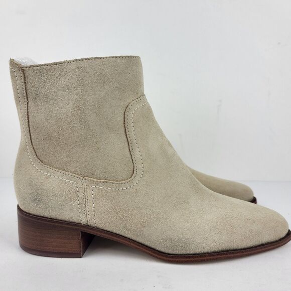 Cole Haan Naia Pointed Toe Block Heel Booties Women's Light Beige Size 7.5B - Picture 4 of 12